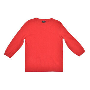 Talbots Petite Size MP Pure Cashmere Sweater Red V-Neck Long Sleeve